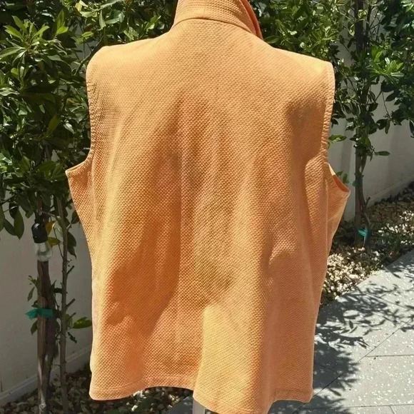 🧡”Eileen Fisher” Orange Sherbet Vest w/ Waffle Pattern & Pockets Size XL🧡 - Picture 5 of 11